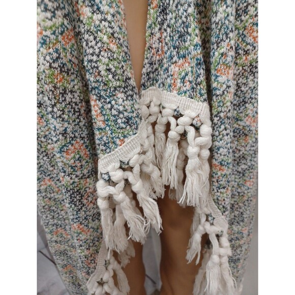 Umgee Women Boho Knit Fringe Open Front Vest Multicolor Size M/L - Picture 3 of 9